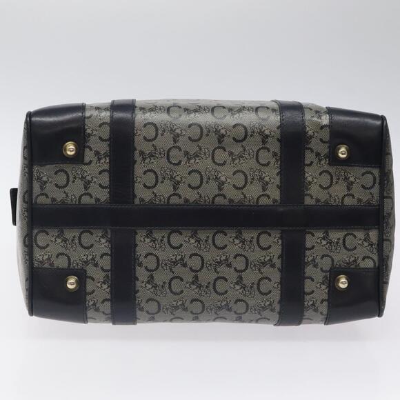 CELINE C Sulky Hand Bag Coated Canvas Navy Gold - Picture 9 of 12